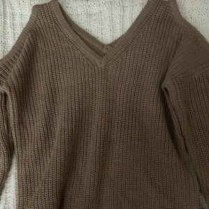 Cold shoulder sweater